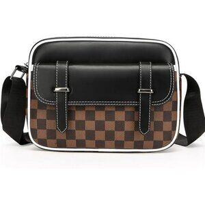 Mens Crossbody Bag PU Leather Shoulder Messenger Bag Travel Work Daily Purse